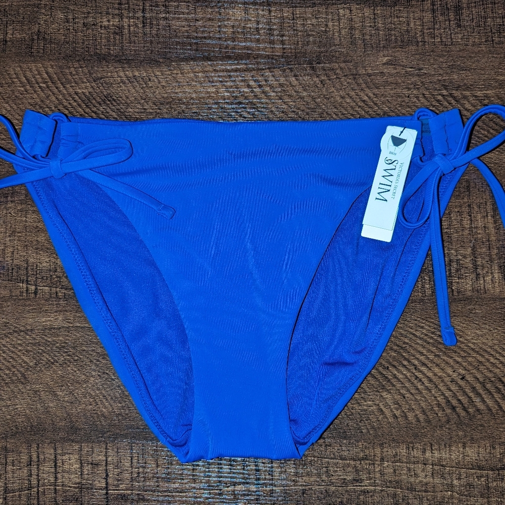 Victoria's Secret swim bikini full cover side tie bottom. Blue Oar. Size L